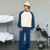 Baskılı Oversize Bisiklet Yaka Sweatshirt