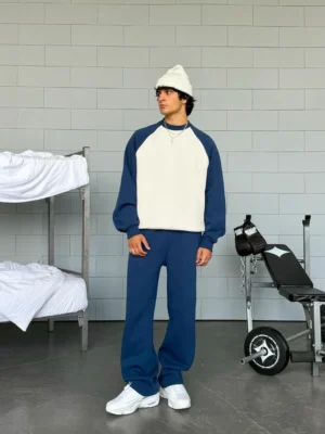 Baskılı Oversize Bisiklet Yaka Sweatshirt